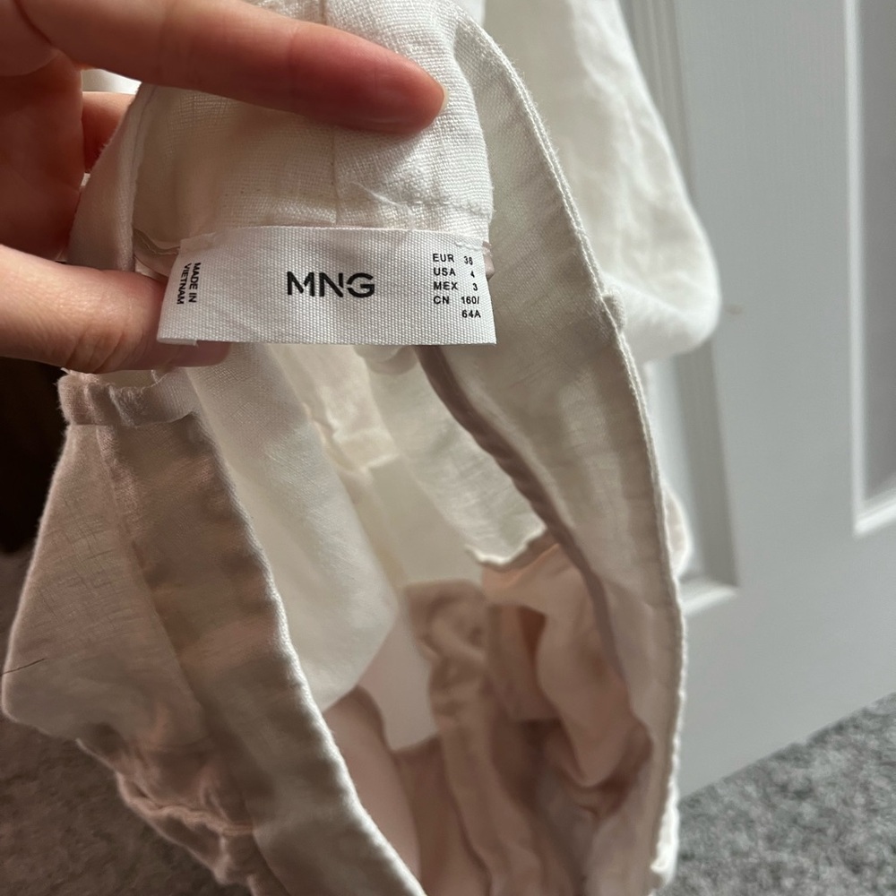 Mango Off-White Straight Leg Trousers